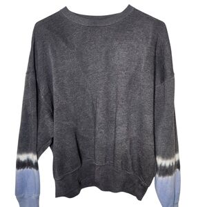 PINK Victoria’s Secret Oversized Sweatshirt Gray Tie Dye Sleeve Varsity P XS